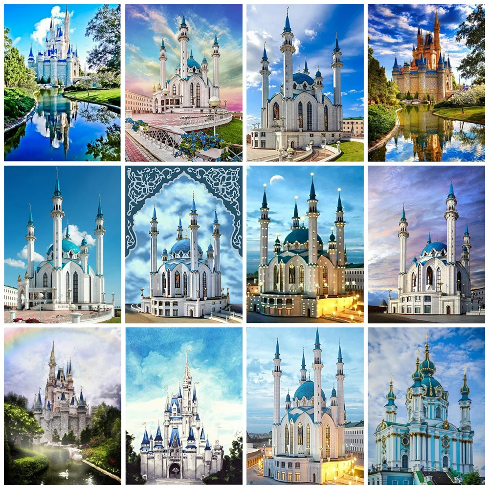 Алмазная мозаика с изображением города картина 5D &quotсделай сам&quot квадратная