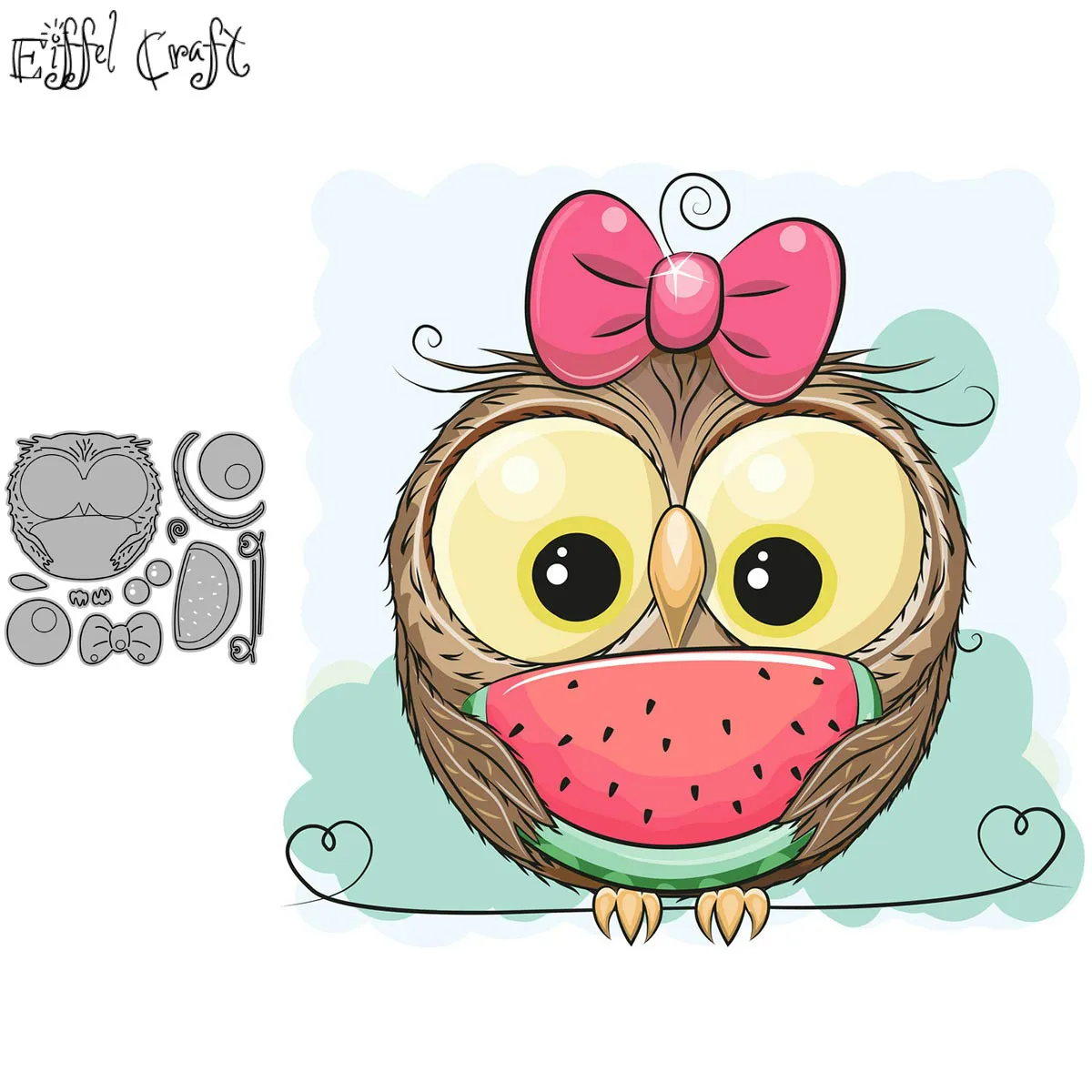

Cute owl scrapbooking paper metal craft dies for card making eat watermelon stencils for diy scrapbooking new die 2020