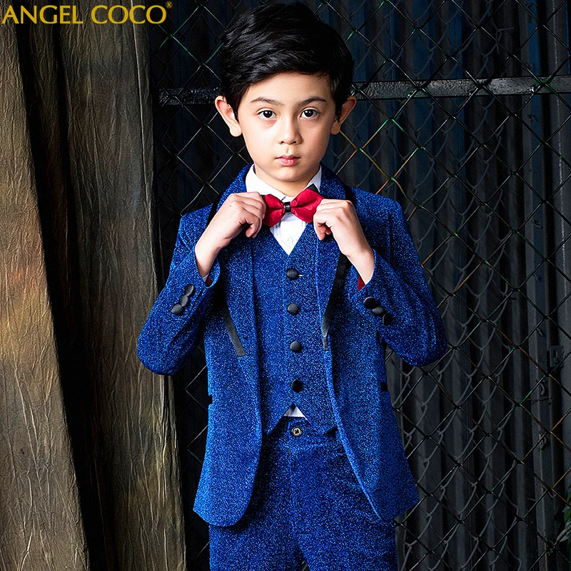 Royal Blue Boys Suit Children's Awards Dress Big Boys Suits For