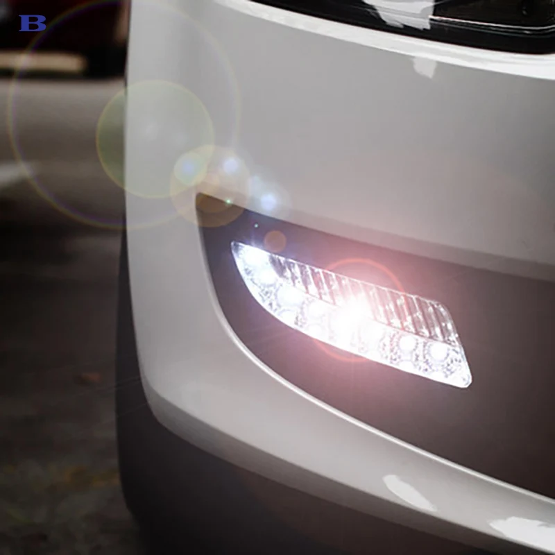 2 шт. для Volkswagen POLO 2011- 6000K белый светильник Светодиодный дневной ходовой светильник DRL Автомобильная противотуманная фара