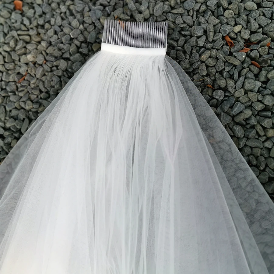 Новое поступление двухслойные 5 м длинные мягкие тюлевые белые и белоснежные свадебные вуали с вырезами Edge3m вуаль с расческой Свадебные платья аксессуары