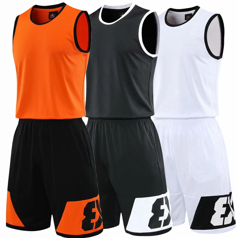 Men 3v3 Game Basketball Jerseys Set Blank Youth Basketball Jerseys