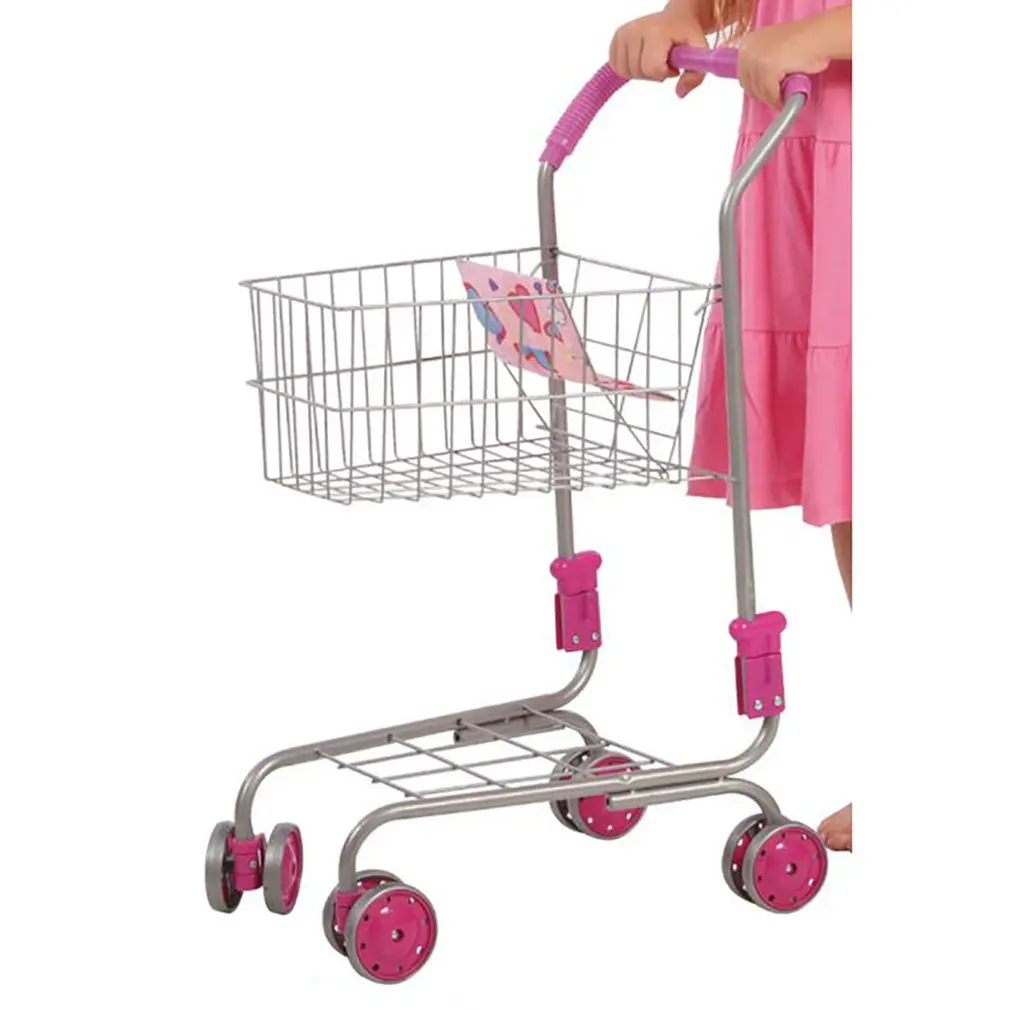 

Children Metal Toy Kids Pretend Play Role Kitchen Supplies Cooking Shopping Cart Toys Educational For Children Gift