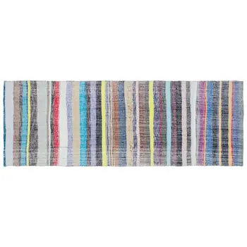

Handmade Multicolor Vintage English Striped Rug Runner Rug 109x312 Cm-3'7''X10'3''