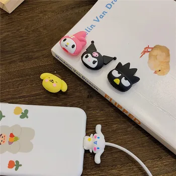 

Sanrio My Melody kuromi Silicone Cable Protector Pom Pom Purin Cinnamoroll Dog Hello Kitty Cute Cartoon Anime Line Protector
