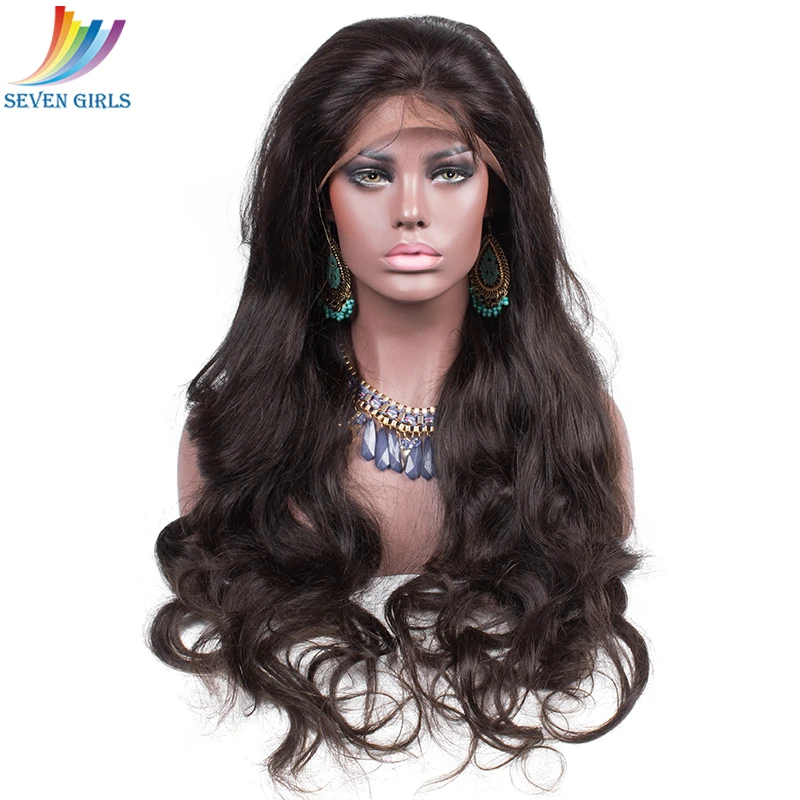 Sevengirls бразильские кружевные передние человеческие волосы парики волна виргинские волосы парики натуральный цвет 100% человеческие волосы