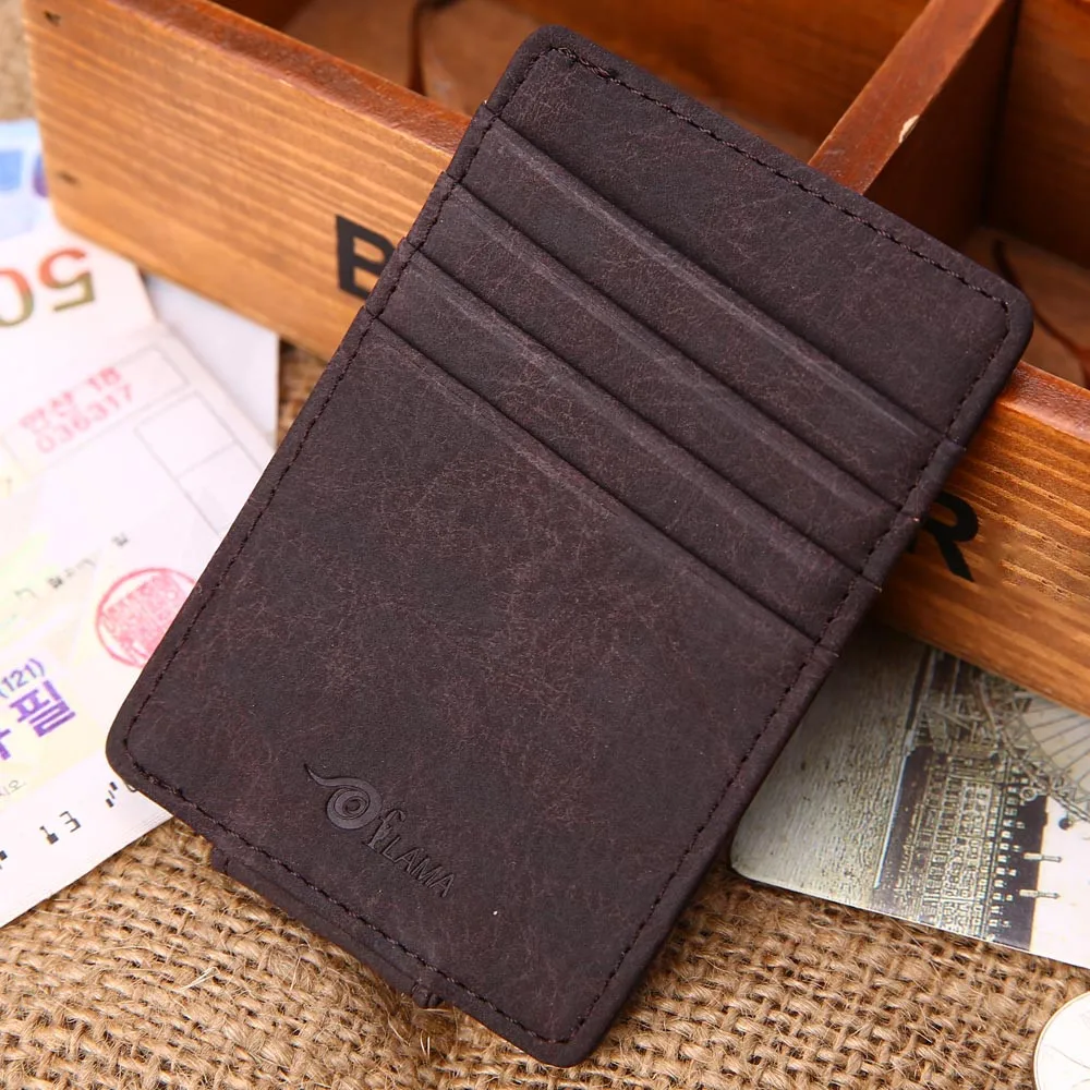 Мужской кожаный держатель для карт органайзер Магнитный кошелек мужской зажим