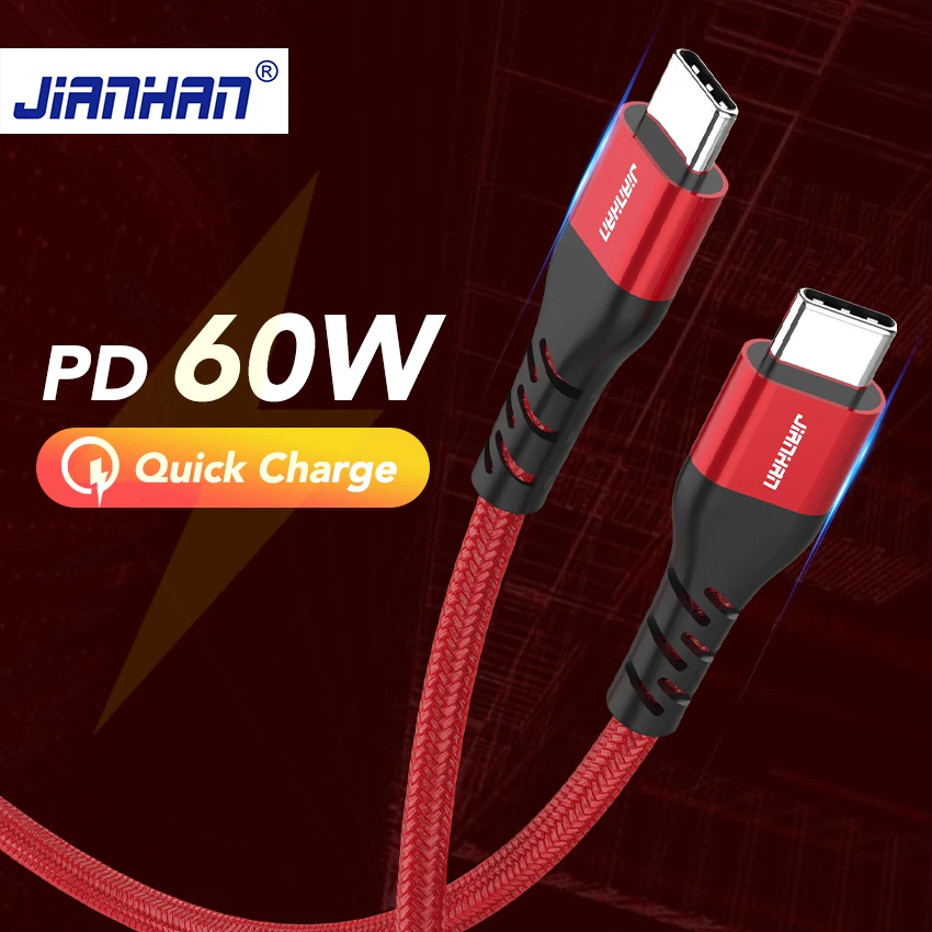 60 Вт USB C к кабель QC 2 0/3 0 Type PD передачи данных для быстрой зарядки Google Pixel 2020 Быстрый
