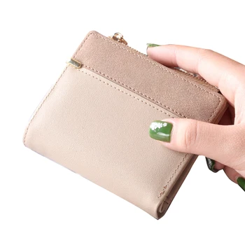 

Zipper Closure With Buckle Women Short Wallet Gift Coin Purse Multi Card Position Money PU Leather Fashion Portable Cashes Solid