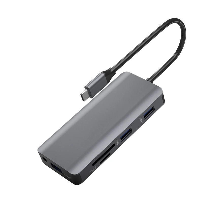 Док-станция с разъемом типа C, HDMI, VGA, USB3.0, аудио питание, концентратор для ноутбука Macbook Pro, hp, DELL, поверхность lenovo, samsung