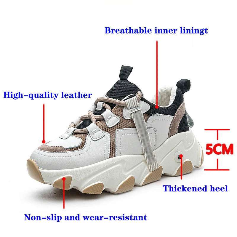 Women's Increased Breathable Casual Tennis Shoes,Women's Thick-Soled Increased Color Block Running Sneakers Zapatos De Muje