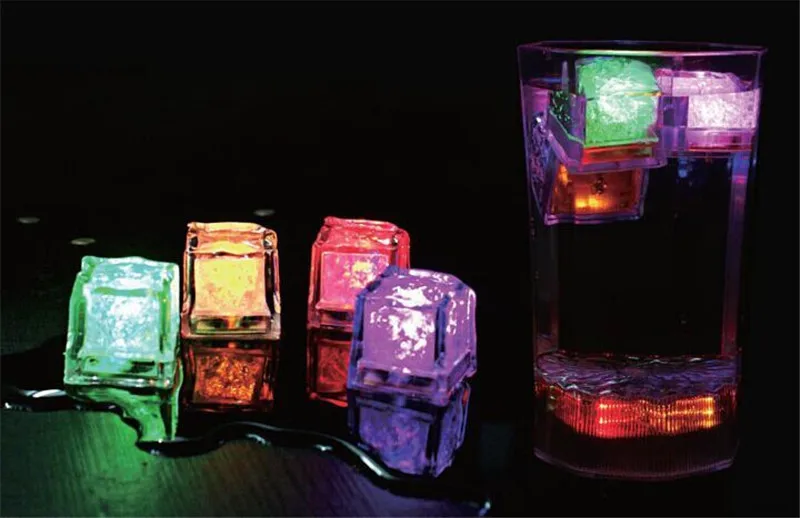 Кубики льда со светодиодами светящиеся вечерние светящиеся шары светящиеся неоновые лампы Свадебный фестиваль Рождество бар декоративный бокал для вина поставки