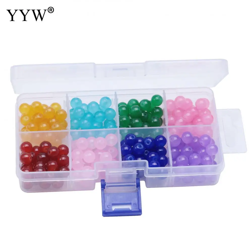 

Glass Pearl Beads Bulk Round For Jewelry Making Diy Bracelet Necklace Accessories Stoving Varnish Diy Mixed Hole 1mm 200pcs/Box