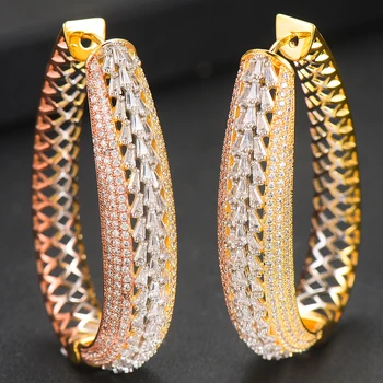 

GODKI Jimbora Luxury Noble Fine Jewelry Hoop Earrings femme 2019 for Women Bride Wedding Actor Model Dancer Show Party Attract