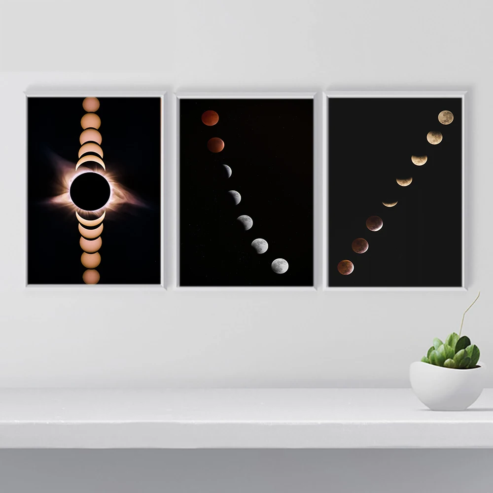 

Home Decoration Canvas Print Moon Shift Painting Nordic Style Poster Wall Artwork Modular Pictures For Bedside Background