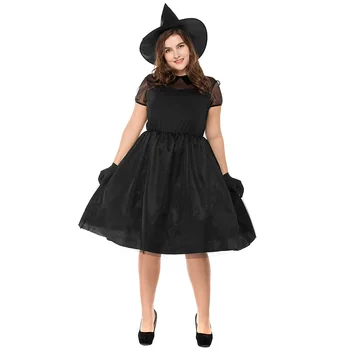 

2019 Plus Size Halloween witch costume Tie Wiast Witch Costume Evil witch Cosplay Outfit Halloween Fantasia Party Fancy Dress