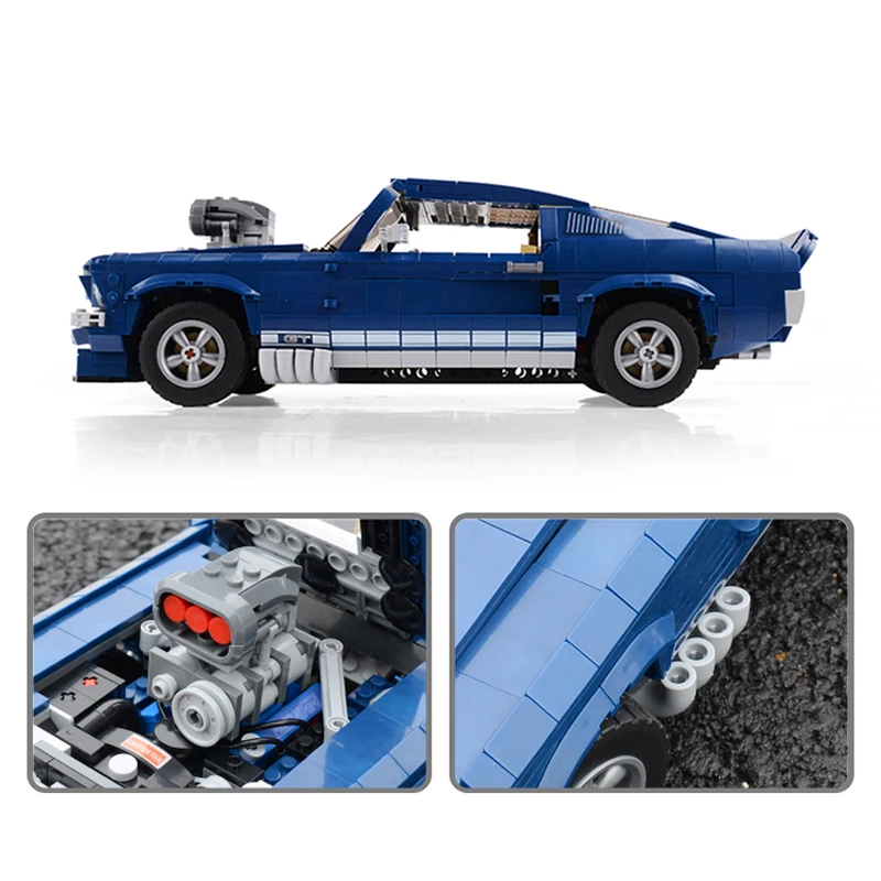 Lepinblocks 21047, Ford Mustang, автомобиль, светодиодный, создатель, expert Technic, модель 10265, строительные блоки, кирпичи, автомобильные игрушки, детские подарки, DG023