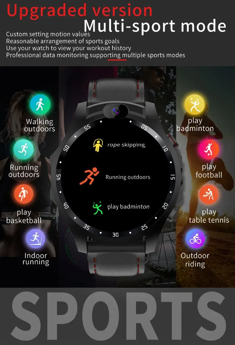  V9 4G Smart Watch Phone 3GB+32GB Android 7.1 With GPS 5MP Camera 800mAh Waterproof Sport Smartwatch