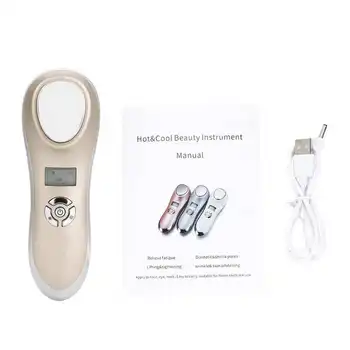 

1set USB Beauty Machine Ultrasonic Hot Cold Hammer Facial Massager Skin Tighten Pore Shrink Device