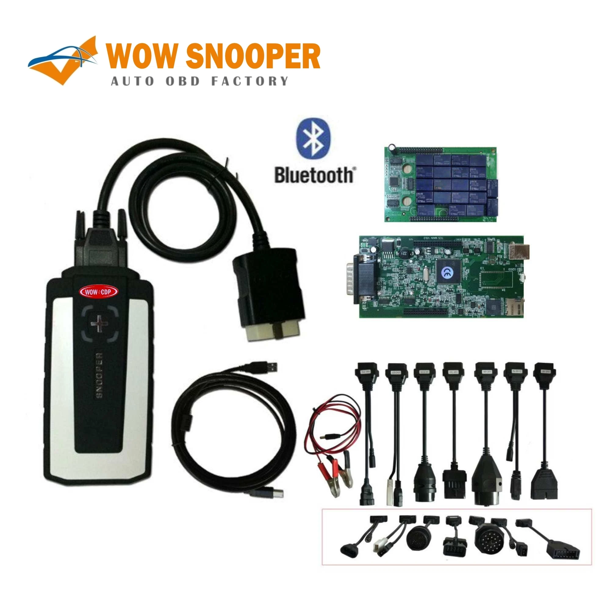 

Newest 2016.00 keygen with Bluetooth WOW CDP snooper V5.0012 R2 car truck obd2 diagnostic tool+full set 8 G-M 12PIN car cables