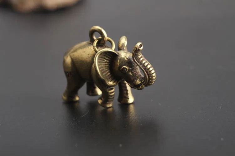 Да Мини милый медный слон маленькая Статуэтка-Подвеска Крючки для ключей домашний офис стол декоративная игрушка с орнаментом коллекция подарок