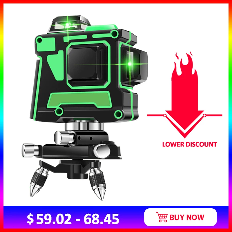 

New Green Laser Level 12 Lines 3D Level Self-Leveling 360 Horizontal And Vertical Cross Super Powerful Green Laser Level