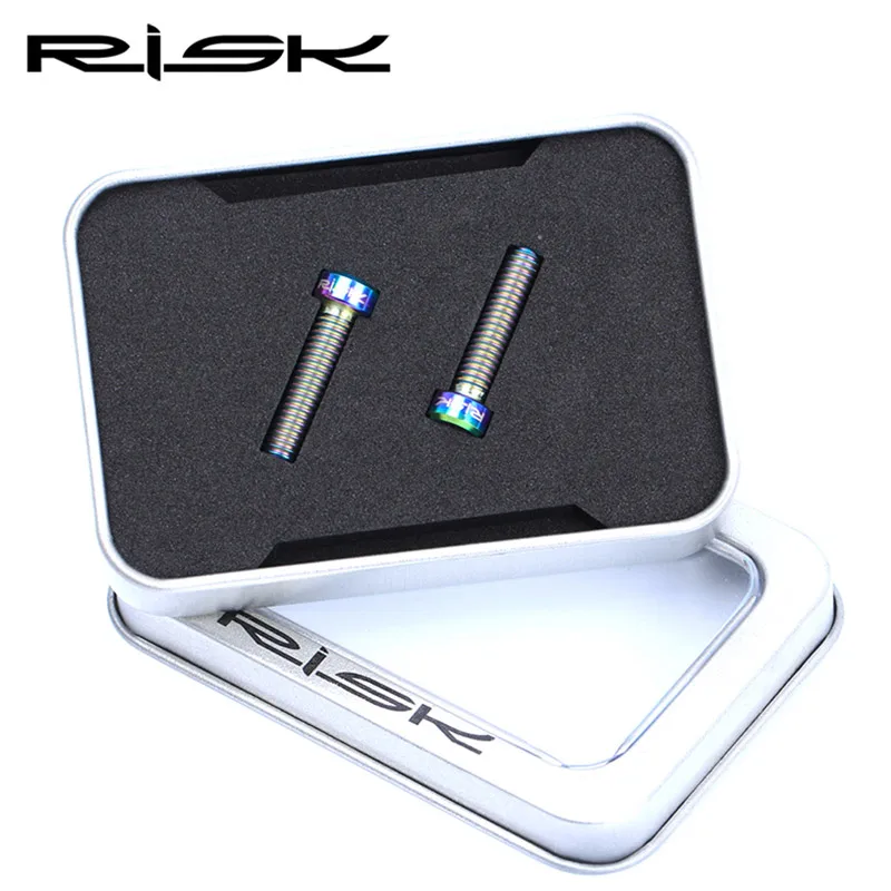 Риск 2 шт. M6x23.5mm титановый сплав полый MTB велосипедный масляный крепежный винт для хранения горного велосипеда дисковый тормоз главный цилиндр болты - Цвет: Rainbow