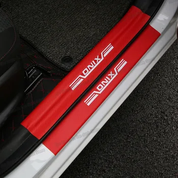 

Lsrtw2017 Fiber Leather Car Sill Cover Threshold Mat Protector for Chevrolet Cavalier Onix 2020 2021 Plus Accessories Auto