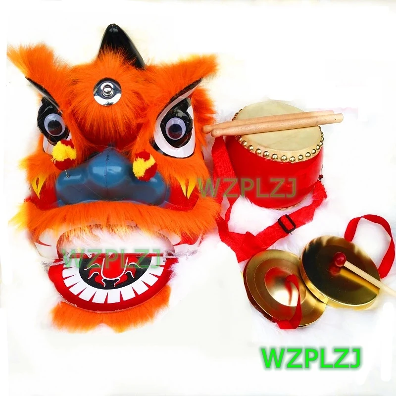 

Костюм танца льва 14 дюймов, От 5 до 12 лет, WZPLZJfor Kids, Drum, Китайская вечеринка, Спорт, Косплей, Сценический талисман, Китай, Дети,