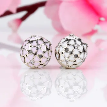 

Free Shipping 925 Sterling Silver Daisy Enamel Flower Lock Clip Charm Fit Pandora Bracelet For Women DIY Jewelry Bead