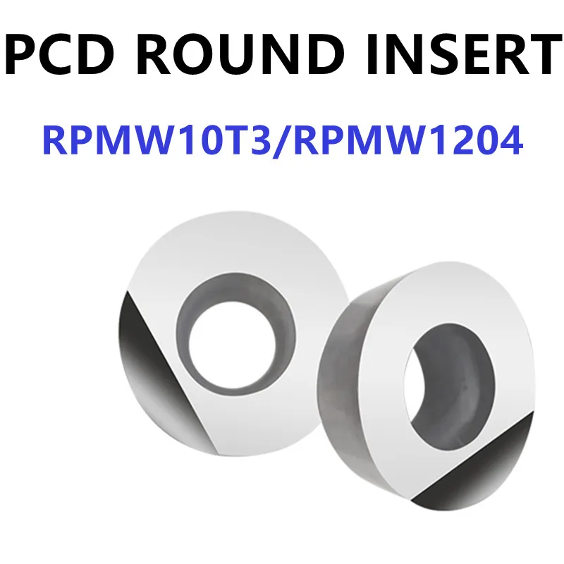 Алмазный круглый фрезерный резец RPMW1204 RPMW10T3 PCD CNC вставка Алюминиевый сплав