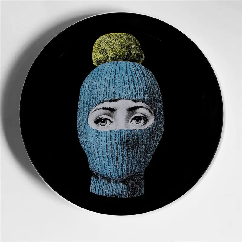 19 Керамическая тарелка Fornasetti, настенная, декоративная тарелка, креативный дизайн, Классическая, элегантная, для бара, отеля, домашнего декора, настенные, подвесные тарелки - Цвет: 19
