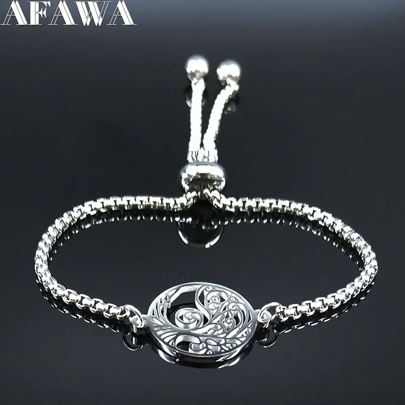 Браслет-цепочка из нержавеющей стали «Древо жизни», женский серебряный браслет-цепочка, ювелирное изделие, pulsera acero inoxidable mujer B18599