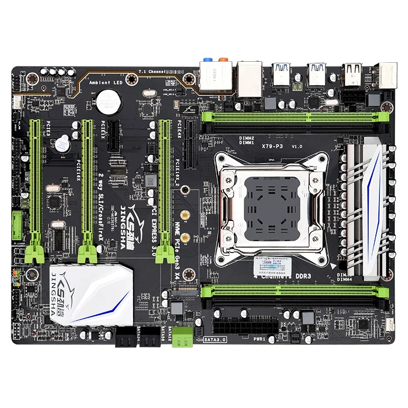 JINGSHA X79 P3 материнская плата LGA 2011-V2 4 канала 64 ГБ DDR3 ECC ram NVME M.2 USB3.0 SATA3.0/2,0 PCI-E3.0 для Intel Xeon V1 V2& C