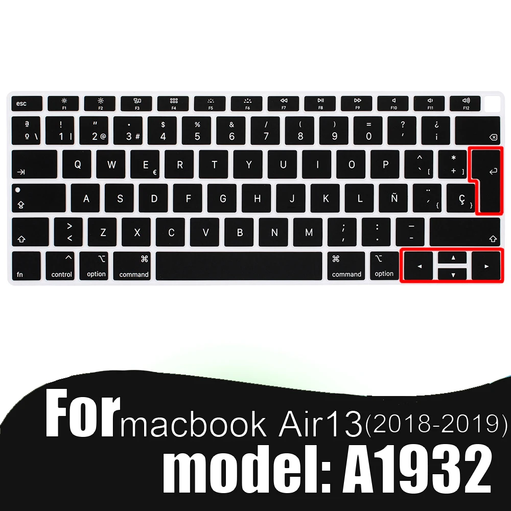 Macbook Air 13 용 스페인어 노트북 컬러 실리콘 키보드 커버 A1932 A2179 보호 필름 키보드 케이스, Apple Air13 2020 용