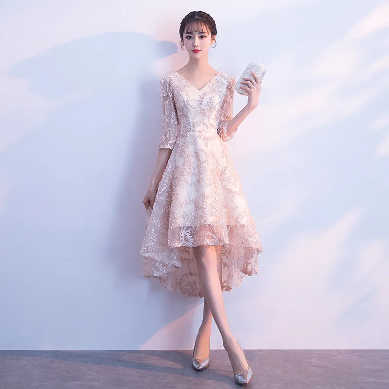 style 1 Champagne Oriental Style Banquet Dresses Chinese Vintage Traditional Wedding Cheongsam Elegant Evening Party Gowns Size XS-3XL - Цвет: style 1