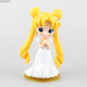 

15cm Anime Sailor Moon Pretty Guardian Tsukino Usagi Cute Sexy Girl White Dress Ver. PVC Action Figure Collection Model Toy Doll