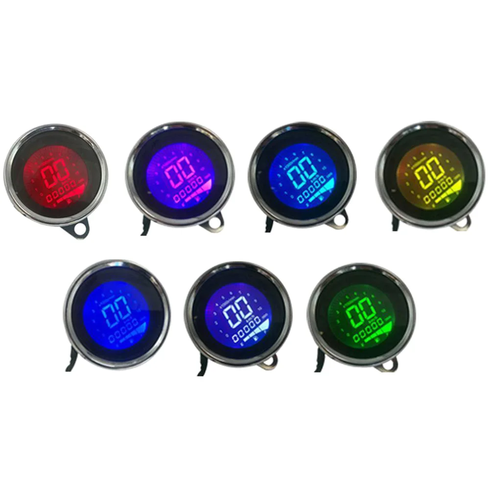 Acessórios da Motocicleta Universal Motocicleta Velocímetro Backlight Digital Tacômetro Odômetro Instrumentos Lcd 8 Instrumentos