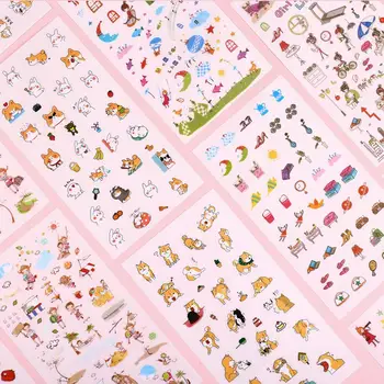 

6 Sheets/pack Korean Cute Kawaii Dog Animal Stationery Stickers Party Girl Family Life Lifelog Dairy Scrapbooking Accessory Item