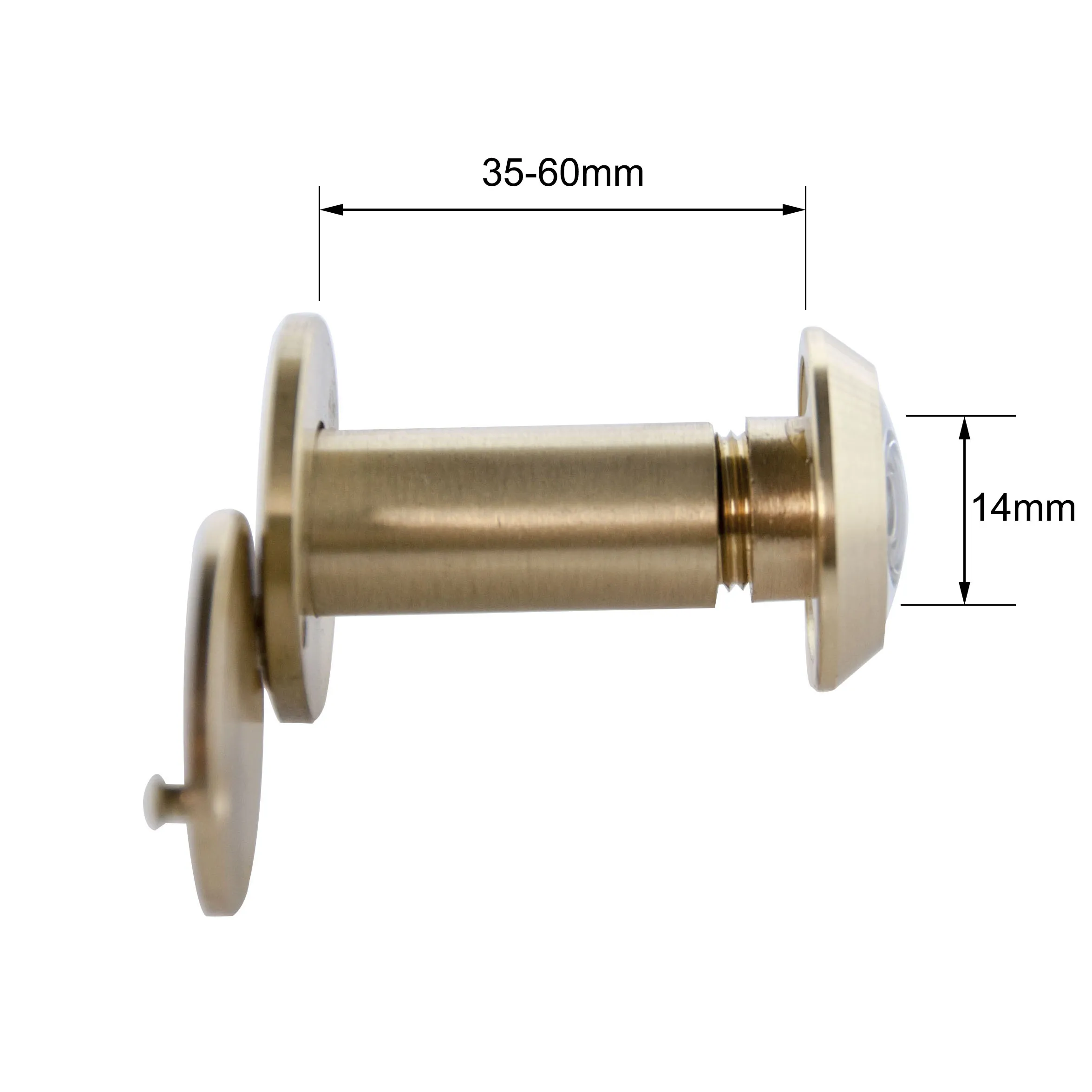 Door Peephole PHS Brass 220-degree Door Viewer with Privacy Cover
