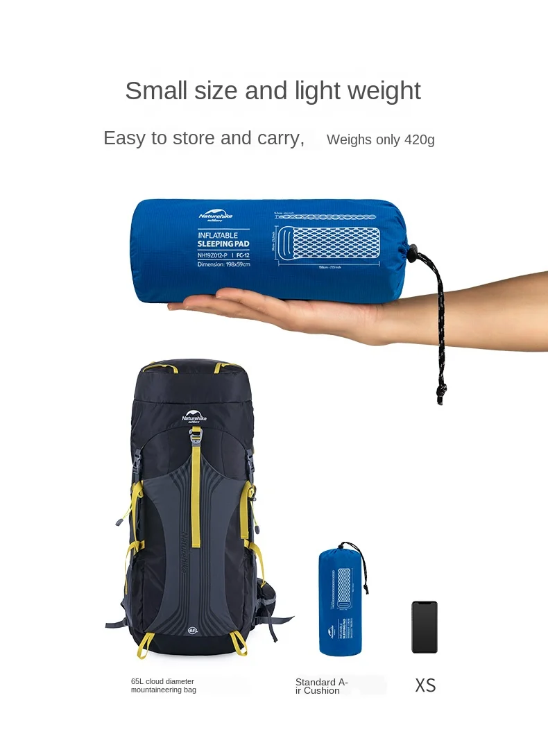 Colchão de ar Cama de ar Esteira de Acampamento Almofada de Dormir Ultraleve ao ar Mat com Pillow Naturehike Livre Moistureproof Camping Almofada Inflável 29 High Quality Esporte e Lazer