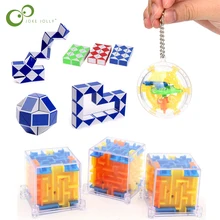 3 uds intelecto 3D rompecabezas laberinto bola regla de víbora mágica laberinto esférico barrera juguetes educativos para los niños ZXH
