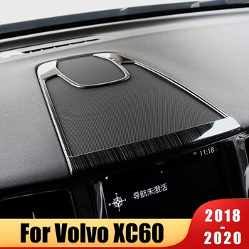 

For Volvo XC60 2018 2019 2020 Car Stainless Steel Car Dashboard Audio Speaker Frame Cover Trim interior moulding Accessories