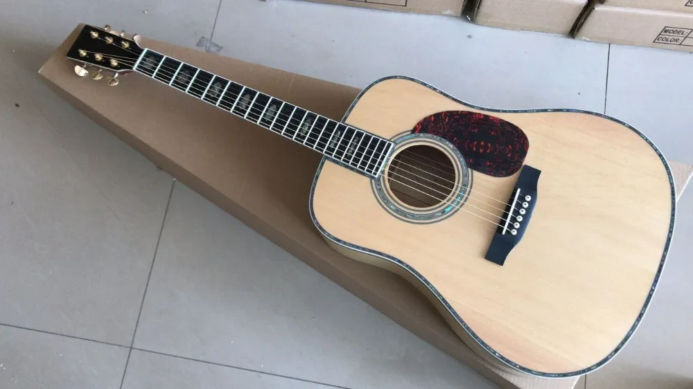 

round body KSG acoustic guitar solid spruce top acoustic electric guitar flame maple body 41" K45 guitar folk acoustic guitar