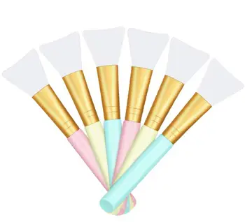 

Six silicone makeup brushes, soft silicone facial mud mask applicator brush, used for sleeping mask mud mask,