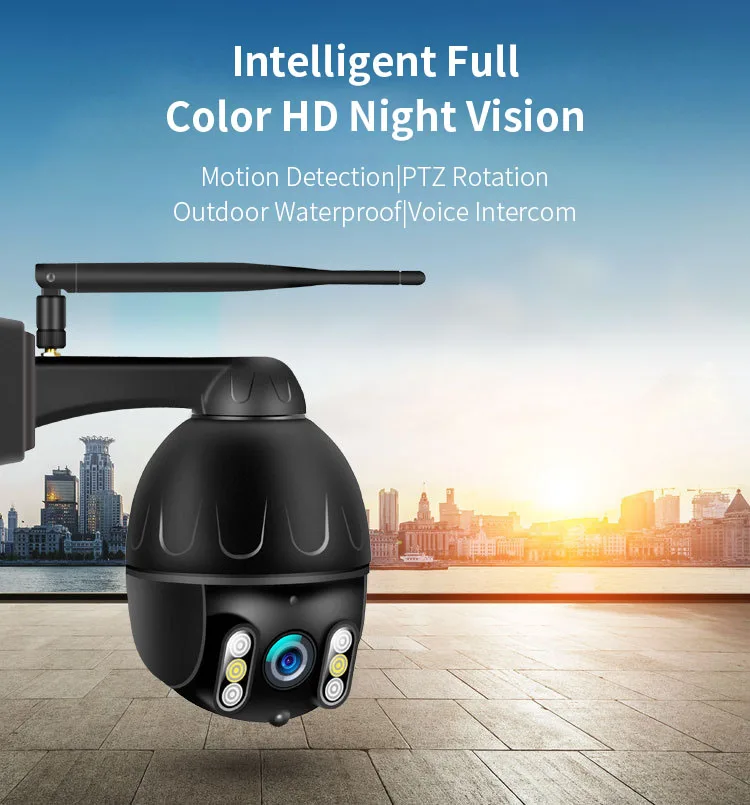 QJ-200-P3 Домашняя безопасность смарт Wifi ip-камера HD 1080P PTZ 360 ° Водонепроницаемая H.265 инфракрасная ночная версия монитор обнаружения движения