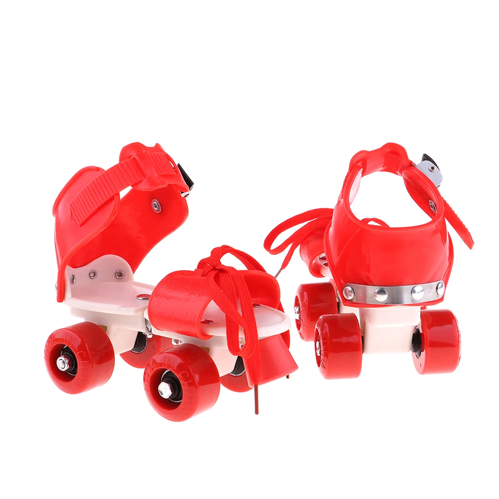 Детские Классические четырехколесные роликовые коньки, 4 колеса, уличные, для внутреннего баланса - Цвет: Красный