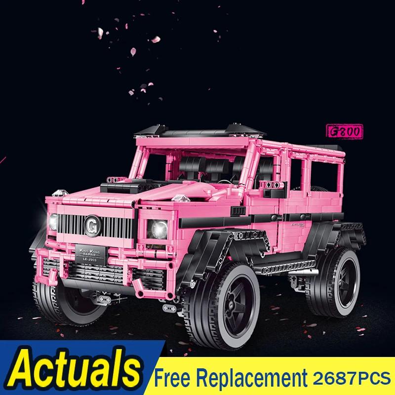 MOC 1:8 техническая серия внедорожник розовый гоночный модель автомобиля G800