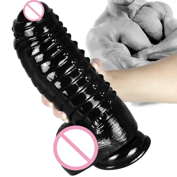 30*9.8CM Black Dildo Super Huge Monster Dildo Soft Female Masturbator Realistic Penis with Suction Cup Big Dick Adult Sex Toys 5