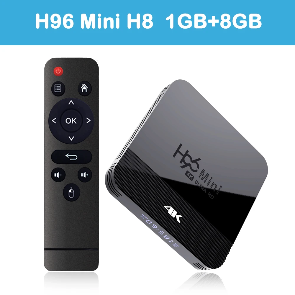 1G 8G Smart tv box android tv Iptv H96 mini 3228A 2g 16g Android 9 box tv android box 2gb Bluetooth H96 MINI H8 smart tv телеприставка - Цвет: 1G 8G